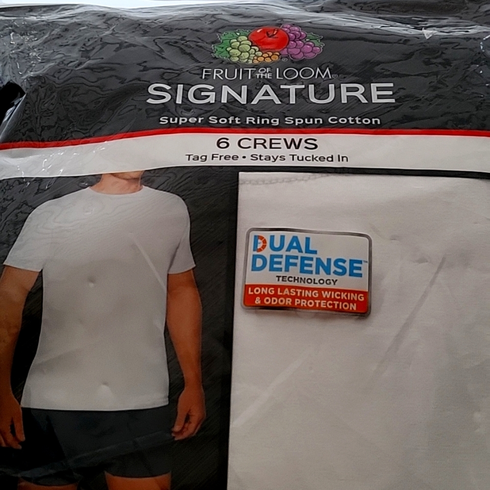 Fruit of the looms 6 crews cotton t-shirts.